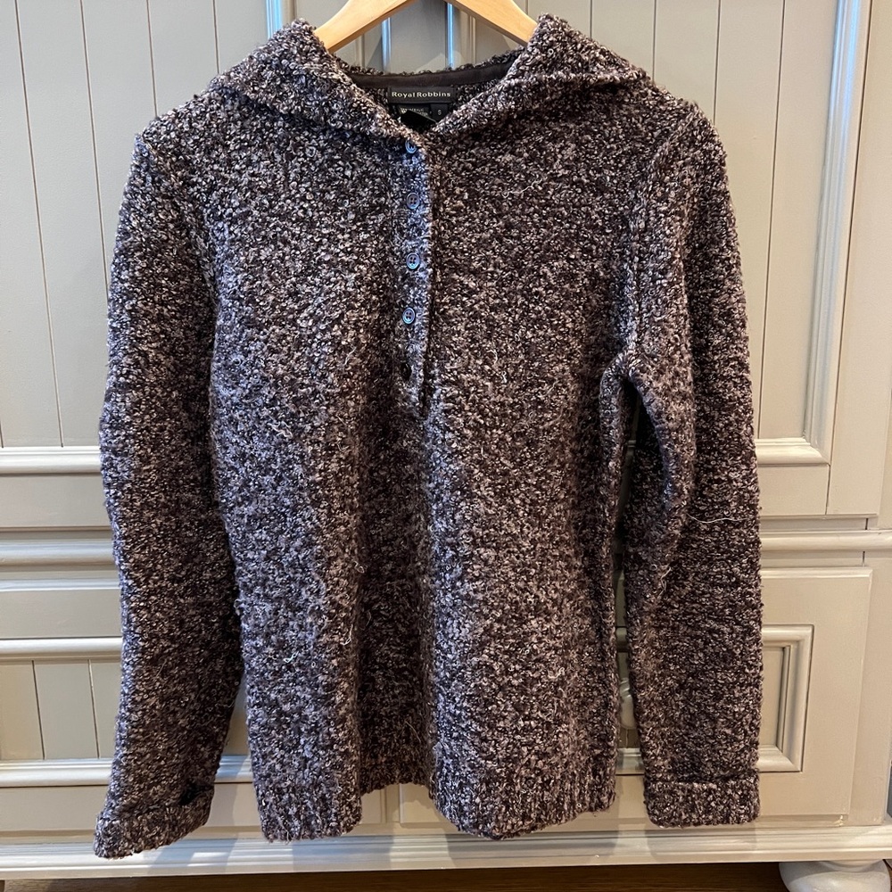 Royal Robbins Heathered Gray Cowl Neck Sweater